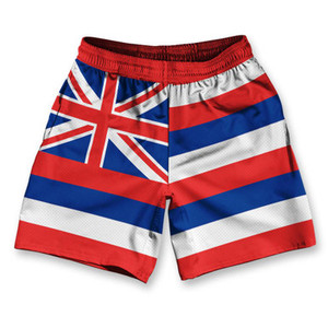 Hawaii State Flag Athletic Running Fitness Exercise Shorts 7" Inseam Made in USA - Blue White Red Hawaii State Flag Athletic Running Fitness Exercise Shorts 7" Inseam Made in USA - Blue White Red