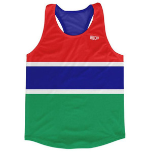 Gambia Country Flag Running Tank Top Racerback Track and Cross Country Singlet Jersey Made In USA - Red Blue Green Gambia Country Flag Running Tank Top Racerback Track and Cross Country Singlet Jersey Made In USA - Red Blue Green