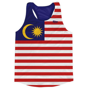 Malaysia Country Flag Running Tank Top Racerback Track and Cross Country Singlet Jersey Made In USA - Blue Yellow Malaysia Country Flag Running Tank Top Racerback Track and Cross Country Singlet Jersey Made In USA - Blue Yellow