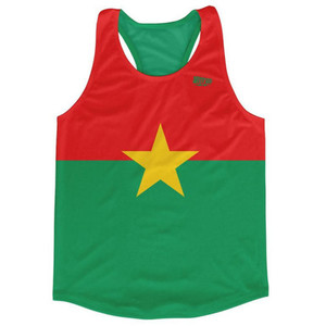 Burkina Country Flag Running Tank Top Racerback Track and Cross Country Singlet Jersey Made In USA-Red Yellow Green Burkina Country Flag Running Tank Top Racerback Track and Cross Country Singlet Jersey Made In USA-Red Yellow Green