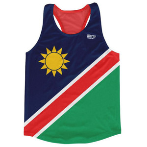Namibia Country Flag Running Tank Top Racerback Track and Cross Country Singlet Jersey Made In USA - Blue Red Green Namibia Country Flag Running Tank Top Racerback Track and Cross Country Singlet Jersey Made In USA - Blue Red Green