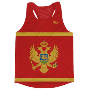 Montenegro Country Flag Running Tank Top Racerback Track and Cross Country Singlet Jersey Made In USA - Yellow Red Montenegro Country Flag Running Tank Top Racerback Track and Cross Country Singlet Jersey Made In USA - Yellow Red