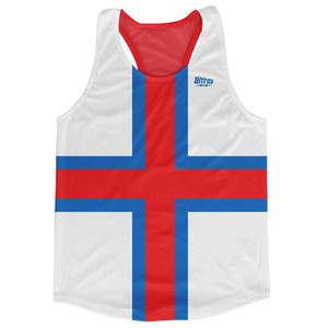 Faroe Islands Country Flag Running Tank Top Racerback Track and Cross Country Singlet Jersey Made In USA - Blue White Faroe Islands Country Flag Running Tank Top Racerback Track and Cross Country Singlet Jersey Made In USA - Blue White