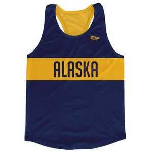 Alaska Finish Line Running Tank Top Racerback Track and Cross Country Singlet Jersey Made In USA - Navy Alaska Finish Line Running Tank Top Racerback Track and Cross Country Singlet Jersey Made In USA - Navy