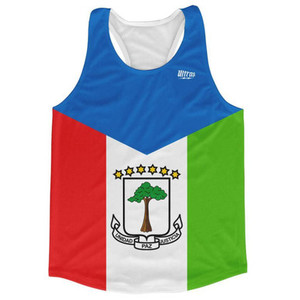 Equatorial Guinea Country Flag Running Tank Top Racerback Track and Cross Country Singlet Jersey Made In USA - Green Red Equatorial Guinea Country Flag Running Tank Top Racerback Track and Cross Country Singlet Jersey Made In USA - Green Red