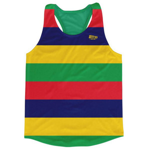 Mauritius Country Flag Running Tank Top Racerback Track and Cross Country Singlet Jersey Made In USA - Blue Green Red Mauritius Country Flag Running Tank Top Racerback Track and Cross Country Singlet Jersey Made In USA - Blue Green Red