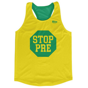 Green Stop Pre Running Track & Field Running Cross Country Tank Racerback Top Made In USA - Yellow Green Green Stop Pre Running Track & Field Running Cross Country Tank Racerback Top Made In USA - Yellow Green