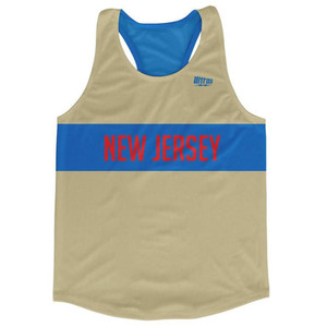 New Jersey Finish Line Running Tank Top Racerback Track and Cross Country Singlet Jersey Made In USA - Creme New Jersey Finish Line Running Tank Top Racerback Track and Cross Country Singlet Jersey Made In USA - Creme