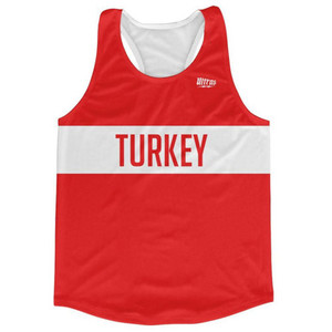 Turkey Country Finish Line Running Tank Top Racerback Track and Cross Country Singlet Jersey Made In USA - Red White Turkey Country Finish Line Running Tank Top Racerback Track and Cross Country Singlet Jersey Made In USA - Red White