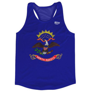 North Dakota State Flag Running Tank Top Racerback Track and Cross Country Singlet Jersey Made In USA-Royal Blue North Dakota State Flag Running Tank Top Racerback Track and Cross Country Singlet Jersey Made In USA-Royal Blue