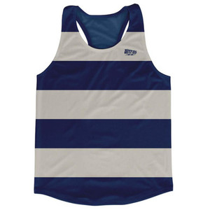 Navy & Cool Grey Striped Running Tank Top Racerback Track and Cross Country Singlet Jersey Made In USA - Navy & Cool Grey Navy & Cool Grey Striped Running Tank Top Racerback Track and Cross Country Singlet Jersey Made In USA - Navy & Cool Grey