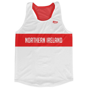 Northern Ireland Country Finish Line Running Tank Top Racerback Track and Cross Country Singlet Jersey Made In USA - White Red Northern Ireland Country Finish Line Running Tank Top Racerback Track and Cross Country Singlet Jersey Made In USA - White Red