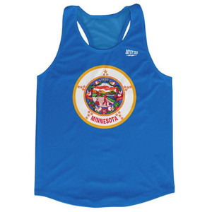 Minnesota State Flag Running Tank Top Racerback Track and Cross Country Singlet Jersey Made In USA - Sky Blue Minnesota State Flag Running Tank Top Racerback Track and Cross Country Singlet Jersey Made In USA - Sky Blue