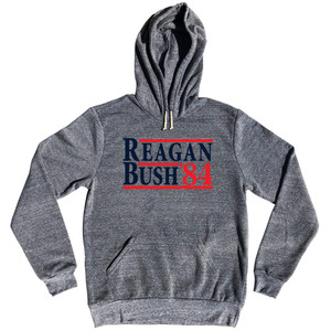 Reagan Bush 84 Tri-Blend Hoodie - Athletic Grey