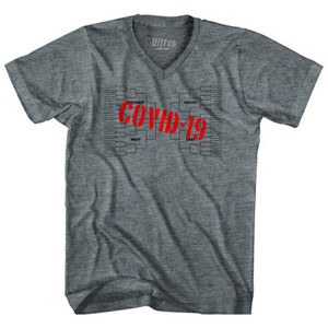 Covid-19 Bracket Busted March Basketball Tournament Adult Tri-Blend V-neck Womens Junior Cut T-shirt - Athletic Grey Covid-19 Bracket Busted March Basketball Tournament Adult Tri-Blend V-neck Womens Junior Cut T-shirt - Athletic Grey