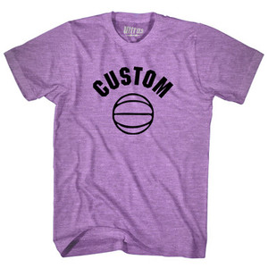 Custom Basketball Old School Ball Adult Tri-Blend T-shirt - Athletic Purple Custom Basketball Old School Ball Adult Tri-Blend T-shirt - Athletic Purple
