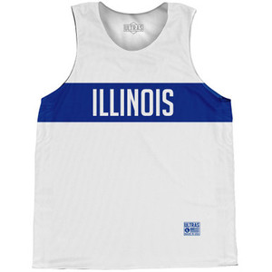 Illinois Finish Line State Flag Basketball Singlets - White Illinois Finish Line State Flag Basketball Singlets - White
