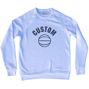Custom Basketball Old School Ball Adult Tri-Blend Sweatshirt - White Custom Basketball Old School Ball Adult Tri-Blend Sweatshirt - White