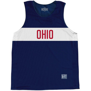 Ohio Finish Line State Flag Basketball Singlets - Blue Red Ohio Finish Line State Flag Basketball Singlets - Blue Red