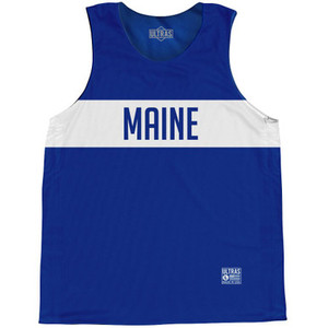 Maine Finish Line State Flag Basketball Singlets - Blue Maine Finish Line State Flag Basketball Singlets - Blue