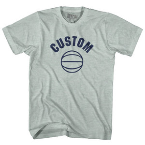Custom Basketball Old School Ball Adult Tri-Blend T-shirt - Athletic Cool Grey Custom Basketball Old School Ball Adult Tri-Blend T-shirt - Athletic Cool Grey