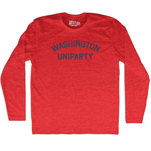 Washington Uniparty Adult Tri-Blend Long Sleeve T-shirt - Athletic Red Washington Uniparty Adult Tri-Blend Long Sleeve T-shirt - Athletic Red