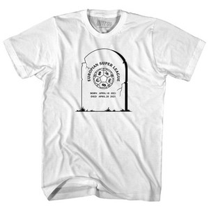 European Super League Tombstone Soccer Adult Cotton T-Shirt by Ultras European Super League Tombstone Soccer Adult Cotton T-Shirt by Ultras