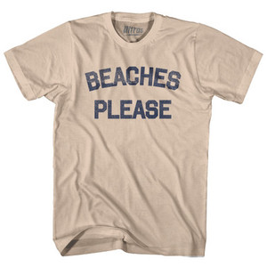 Beaches Please Adult Cotton T-shirt - Creme Beaches Please Adult Cotton T-shirt - Creme