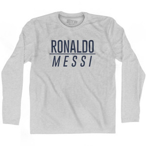 Ronaldo Messi Soccer Adult Cotton Long Sleeve T-shirt by Ultras Ronaldo Messi Soccer Adult Cotton Long Sleeve T-shirt by Ultras