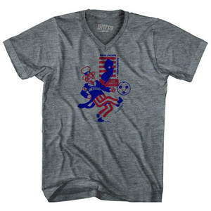 New Jersey Americans Soccer Tri-Blend V-Neck Womens Junior Cut T-Shirt by Ultras New Jersey Americans Soccer Tri-Blend V-Neck Womens Junior Cut T-Shirt by Ultras