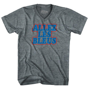 France ALLEZ Les Bleus Soccer Adult Tri-Blend V-neck Womens Junior Cut T-shirt by Ultras France ALLEZ Les Bleus Soccer Adult Tri-Blend V-neck Womens Junior Cut T-shirt by Ultras