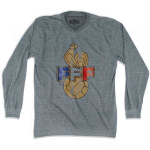 Ultras France Soccer Logo Soccer Long Sleeve T-shirt - Athletic Grey Ultras France Soccer Logo Soccer Long Sleeve T-shirt - Athletic Grey