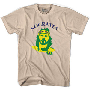 Socrates Brazil Adult Cotton Soccer Legend T-shirt - Creme Socrates Brazil Adult Cotton Soccer Legend T-shirt - Creme