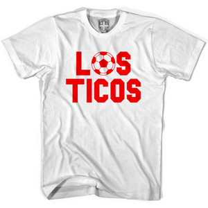 Costa Rica Los Ticos Soccer Team Womens Cotton Junior Cut T-Shirt - White Costa Rica Los Ticos Soccer Team Womens Cotton Junior Cut T-Shirt - White