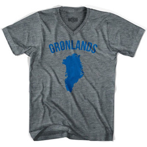 Ultras Greenland Gronland Country Soccer V-neck T-shirt - Athletic Grey Ultras Greenland Gronland Country Soccer V-neck T-shirt - Athletic Grey