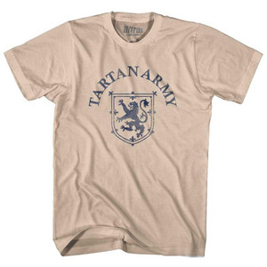 Scotland Lion Crest Tartan Army Soccer Adult Cotton T-Shirt-Creme Scotland Lion Crest Tartan Army Soccer Adult Cotton T-Shirt-Creme
