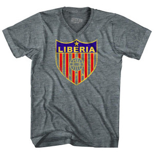 Vintage Liberia Soccer Crest Adult Tri-Blend V-Neck T-Shirt by Ultras Vintage Liberia Soccer Crest Adult Tri-Blend V-Neck T-Shirt by Ultras