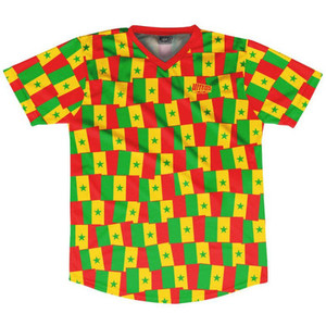 Ultras Senegal Party Flags Soccer Jersey Made In USA-Red Yellow Ultras Senegal Party Flags Soccer Jersey Made In USA-Red Yellow