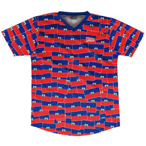Ultras Haiti Party Flags Soccer Jersey Made In USA - Royal Red Ultras Haiti Party Flags Soccer Jersey Made In USA - Royal Red