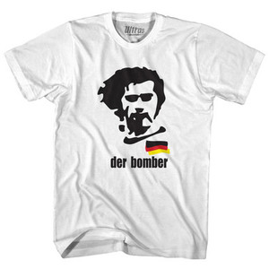 Gerd Muller Der Bomber Womens Cotton Soccer Junior Cut T-shirt - White Gerd Muller Der Bomber Womens Cotton Soccer Junior Cut T-shirt - White
