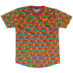 Ultras Eritrea Party Flags Soccer Jersey Made In USA - Red Ultras Eritrea Party Flags Soccer Jersey Made In USA - Red
