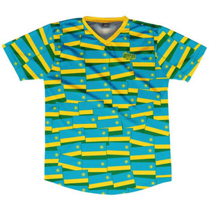 Ultras Rwanda Party Flags Soccer Jersey Made In USA - Blue Green Ultras Rwanda Party Flags Soccer Jersey Made In USA - Blue Green
