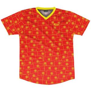 Ultras Macedonia Party Flags Soccer Jersey Made In USA-Red Ultras Macedonia Party Flags Soccer Jersey Made In USA-Red