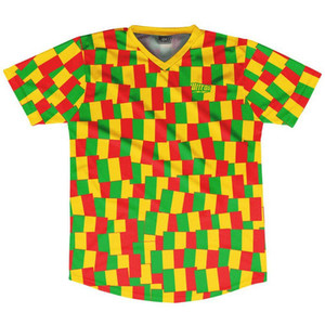 Ultras Mali Party Flags Soccer Jersey Made In USA - Yellow Red Ultras Mali Party Flags Soccer Jersey Made In USA - Yellow Red