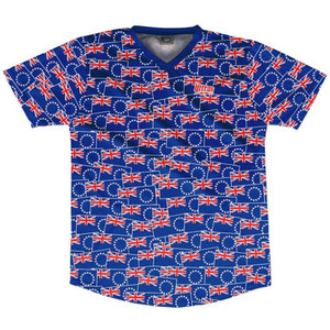 Ultras Cook Islands Party Flags Soccer Jersey Made In USA - Blue Ultras Cook Islands Party Flags Soccer Jersey Made In USA - Blue