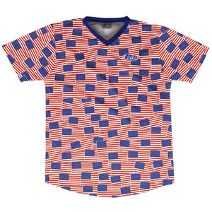 Ultras United States Party Flags Soccer Jersey Made In USA - Red Ultras United States Party Flags Soccer Jersey Made In USA - Red