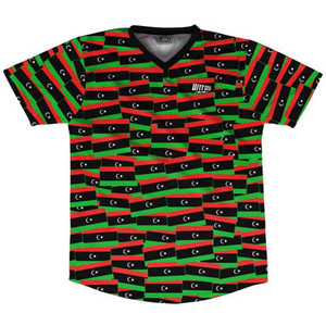 Ultras Libya Party Flags Soccer Jersey Made In USA - Black Green Ultras Libya Party Flags Soccer Jersey Made In USA - Black Green