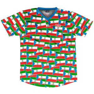 Ultras Equatorial Guinea Party Flags Soccer Jersey Made In USA - Green Blue