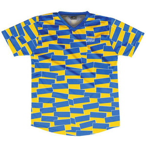 Ultras Ukraine Party Flags Soccer Jersey Made In USA - Blue Yellow