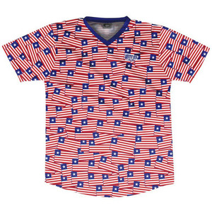 Ultras Liberia Party Flags Soccer Jersey Made In USA - Red White Ultras Liberia Party Flags Soccer Jersey Made In USA - Red White